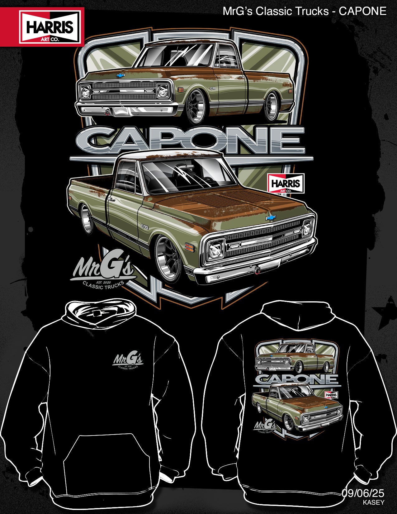 Capone 1970 C10 Hoodie - Classic Truck Patina Design | Mr. G's Classic Trucks